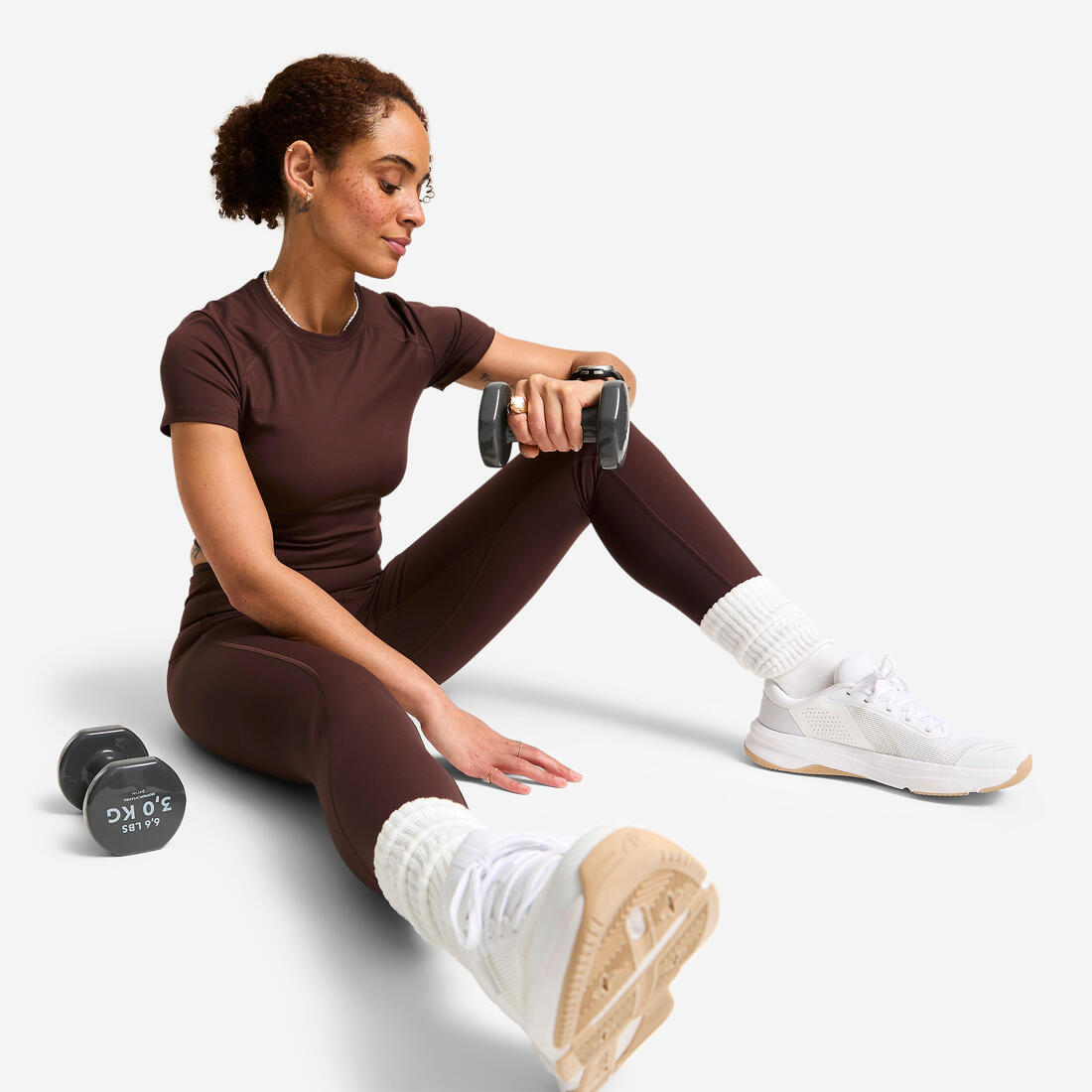 T-shirt de sport manches courtes femme, Shape foncé