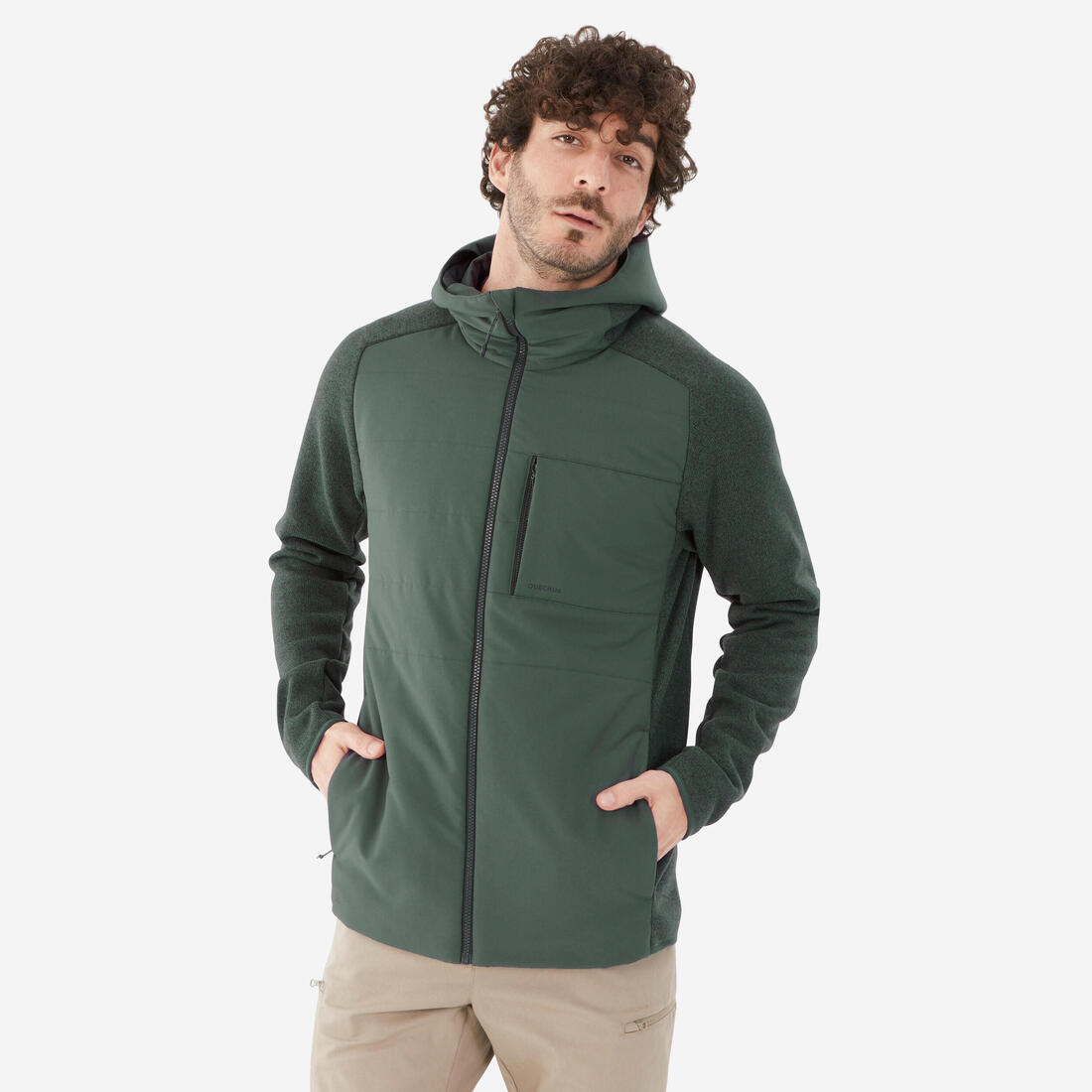 Sweatshirt de randonnée homme, NH500 Hybride