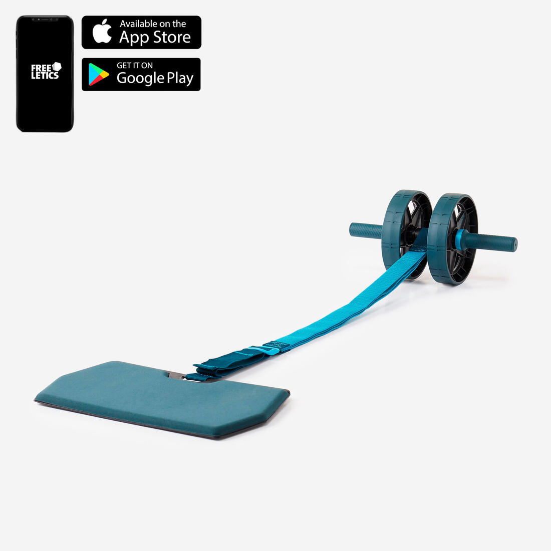 Roulette abdominale musculation avec ou sans élastique de guidage - ab wheel evo