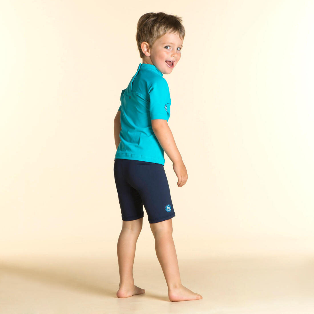 T-shirt anti uv bébé manches courtes corail