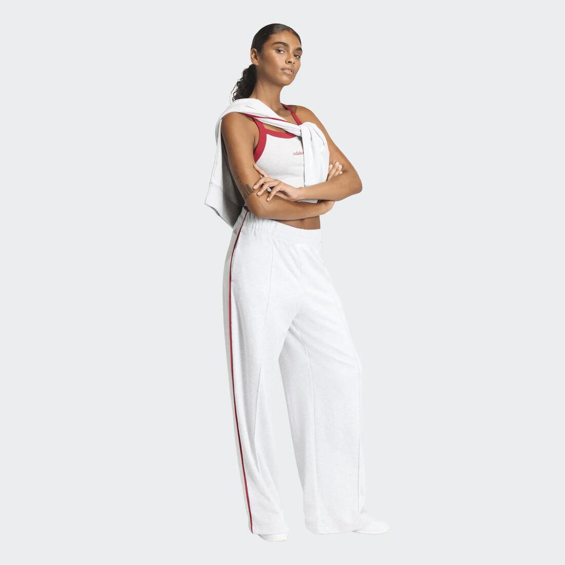 Pantalon droit Adidas, femme, gris