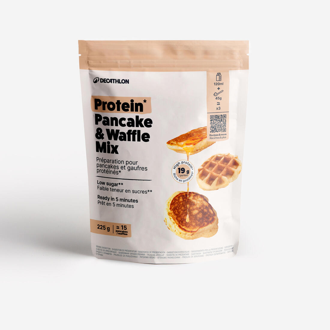 Préparation en poudre pour gaufres et pancakes protéinés 225g