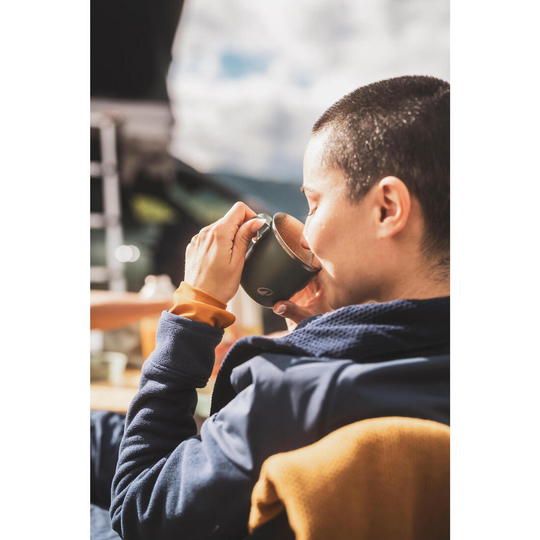 Tasse 500 acier inoxydable 0,3L, pour le camping et la randonnée - Verte.