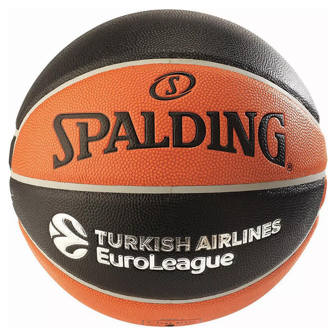 Ballon de basketball taille 7 - Spalding TF1000 Euroleague orange noir