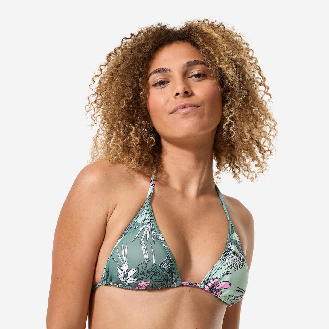 Haut de maillot de bain femme triangle coulissant avec coques mae graphiti