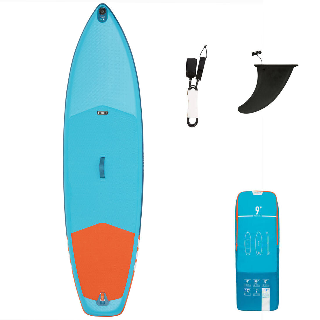 STAND UP PADDLE GONFLABLE DÉBUTANT 9 PIEDS BLEU ET ORANGE – 8403342