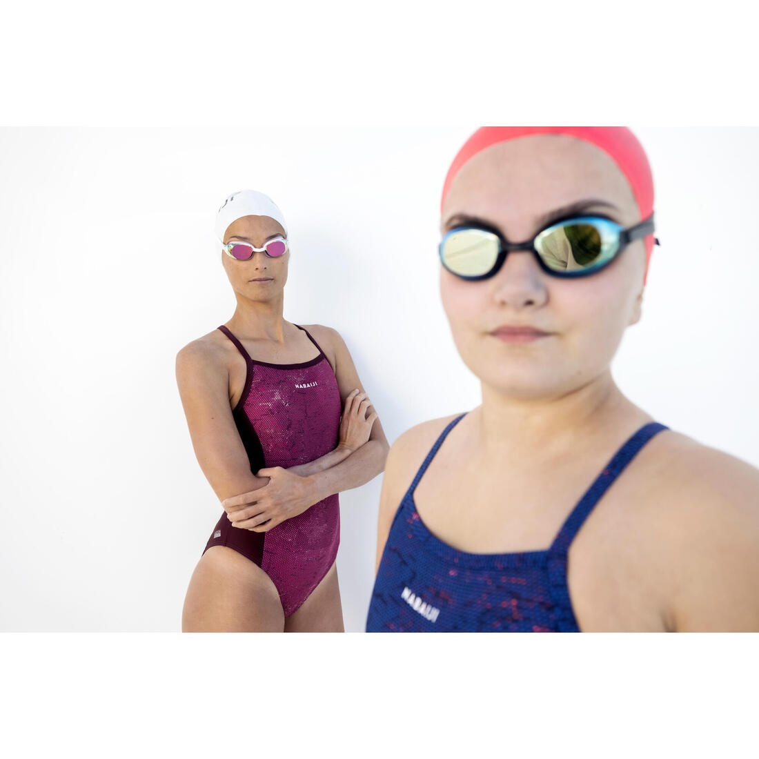 Lunettes de natation Taille Unique - Bfit blanches verres miroirs