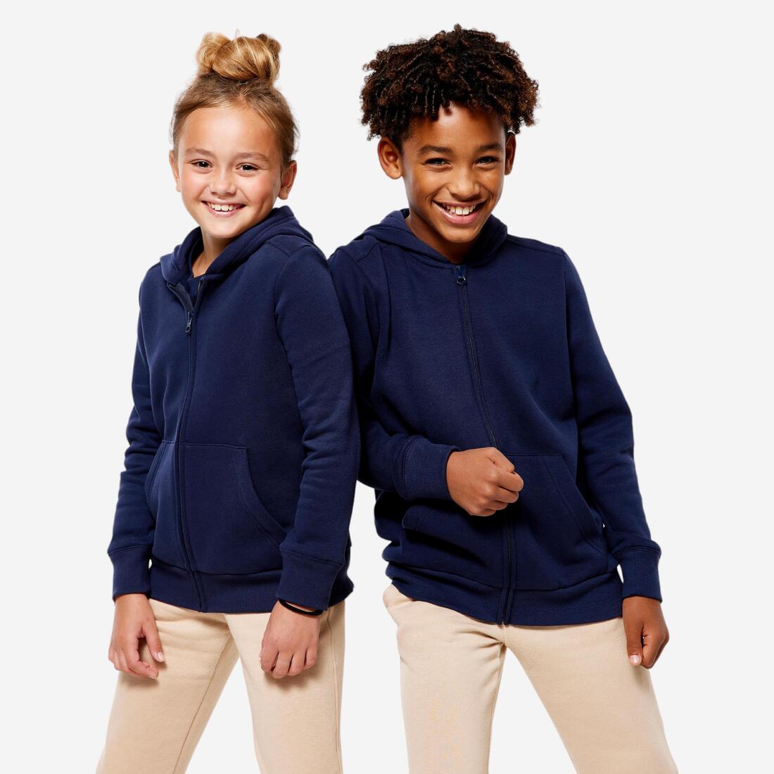 Sweat zippé enfant - bleu marine