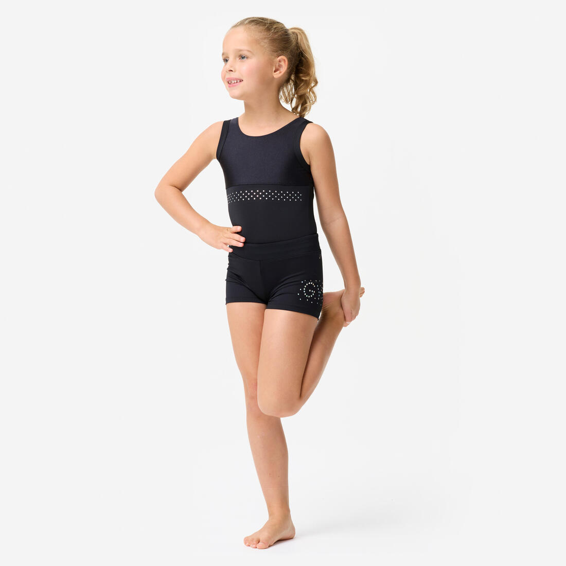 Justaucorps de gymnastique col rond fille