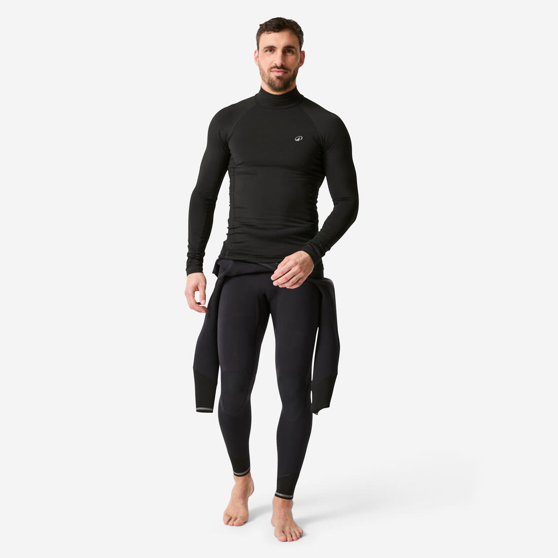 Top polaire surf 900 Homme manches longues - Noir