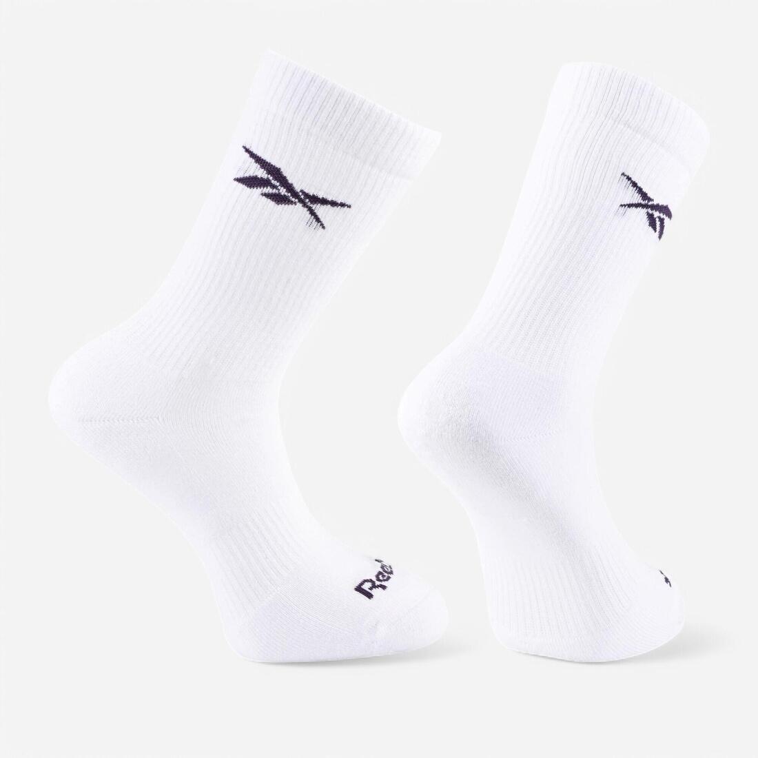 Lots de 3 paires de chaussettes de fitness mi-mollet, blanches