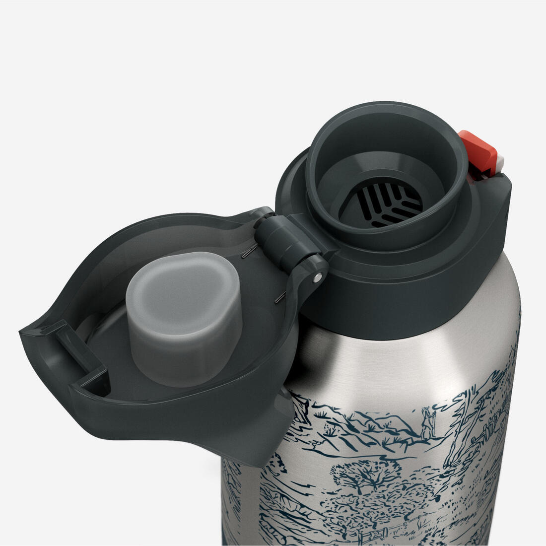 Gourde 900 isotherme inox 0,8L bouchon à ouverture rapide pour la randonnée