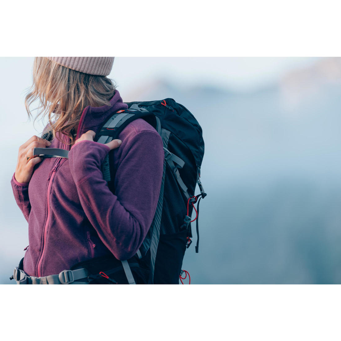 Polaire de randonnée montagne femme, MH100 full zip