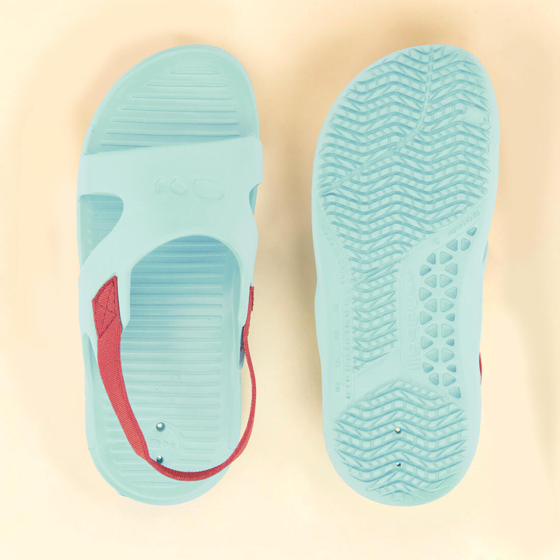 Chaussure sandale piscine enfant slap 100 basic menthe