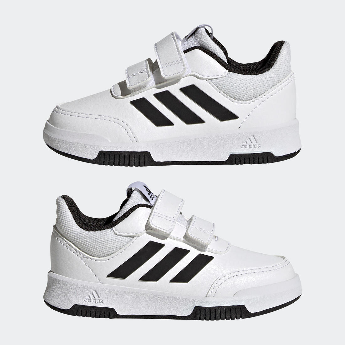 Baskets à scratch bébé - adidas Tensaur blanc/noir