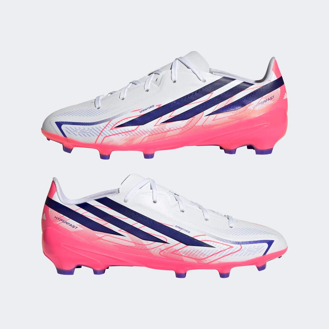 adidas F50 Hyperfast League FG/MG chaussure Enfant Blanc/Violet
