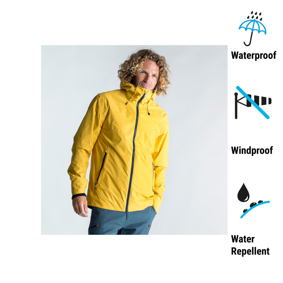 Veste imperméable de voile - veste de pluie coupe vent sailing 100
