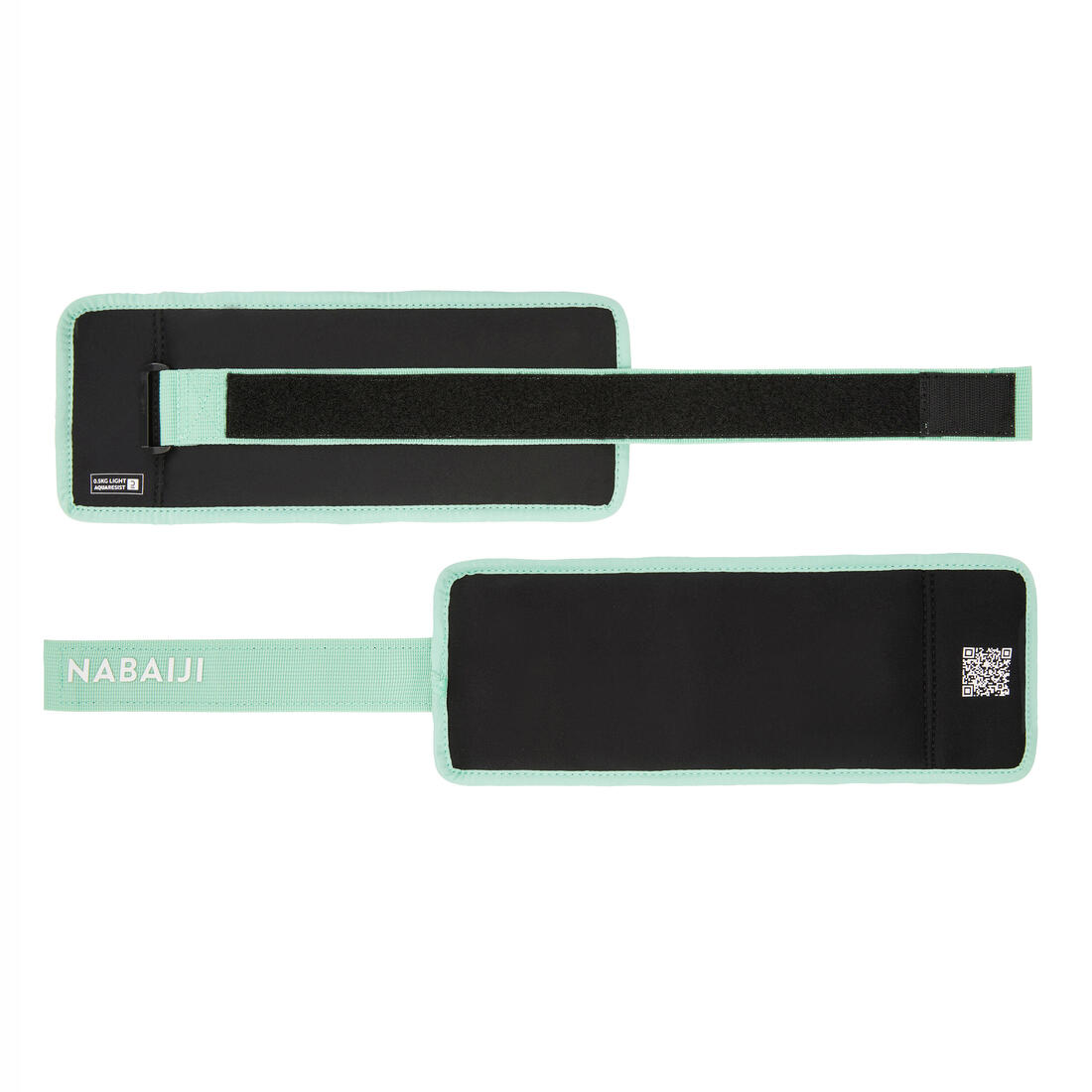 Bracelets lestés avec boucle aquagym 2 x 0,5 kg, vert clair