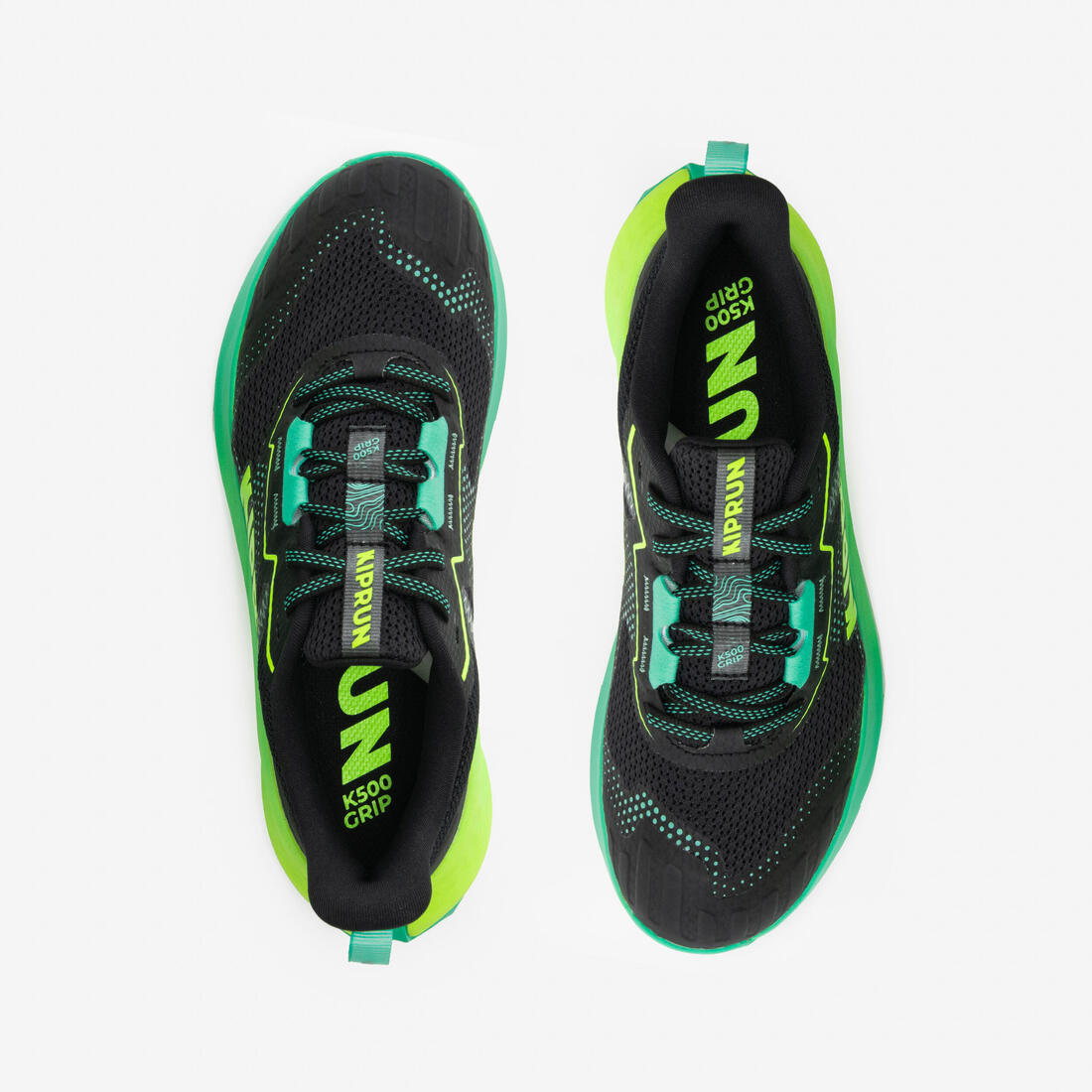 Chaussures de Running Trail et Cross Country Enfant - KIPRUN K500 GRIP noires