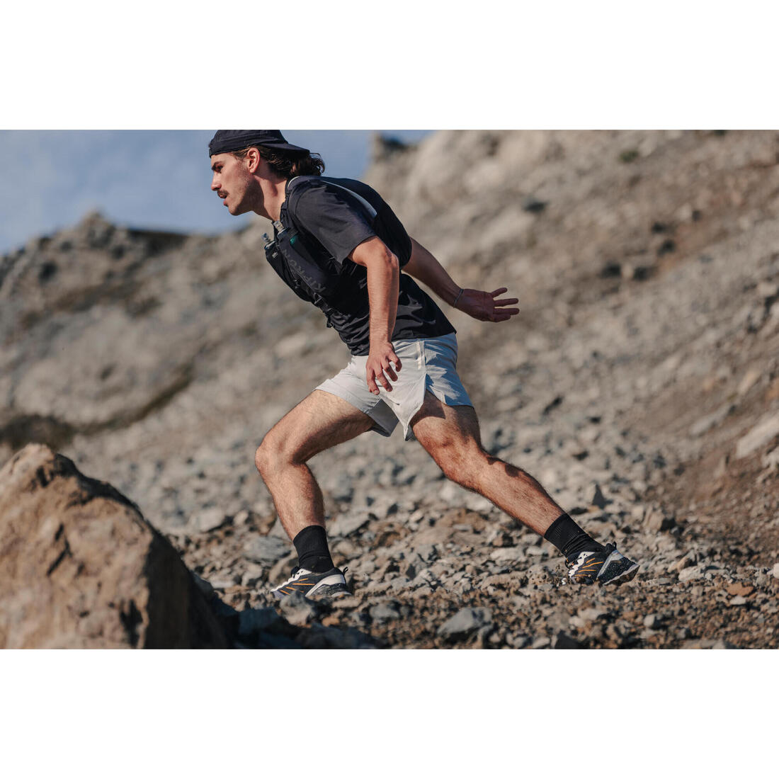 Chaussures de running trail homme, Kiprun mt3, noir blanc