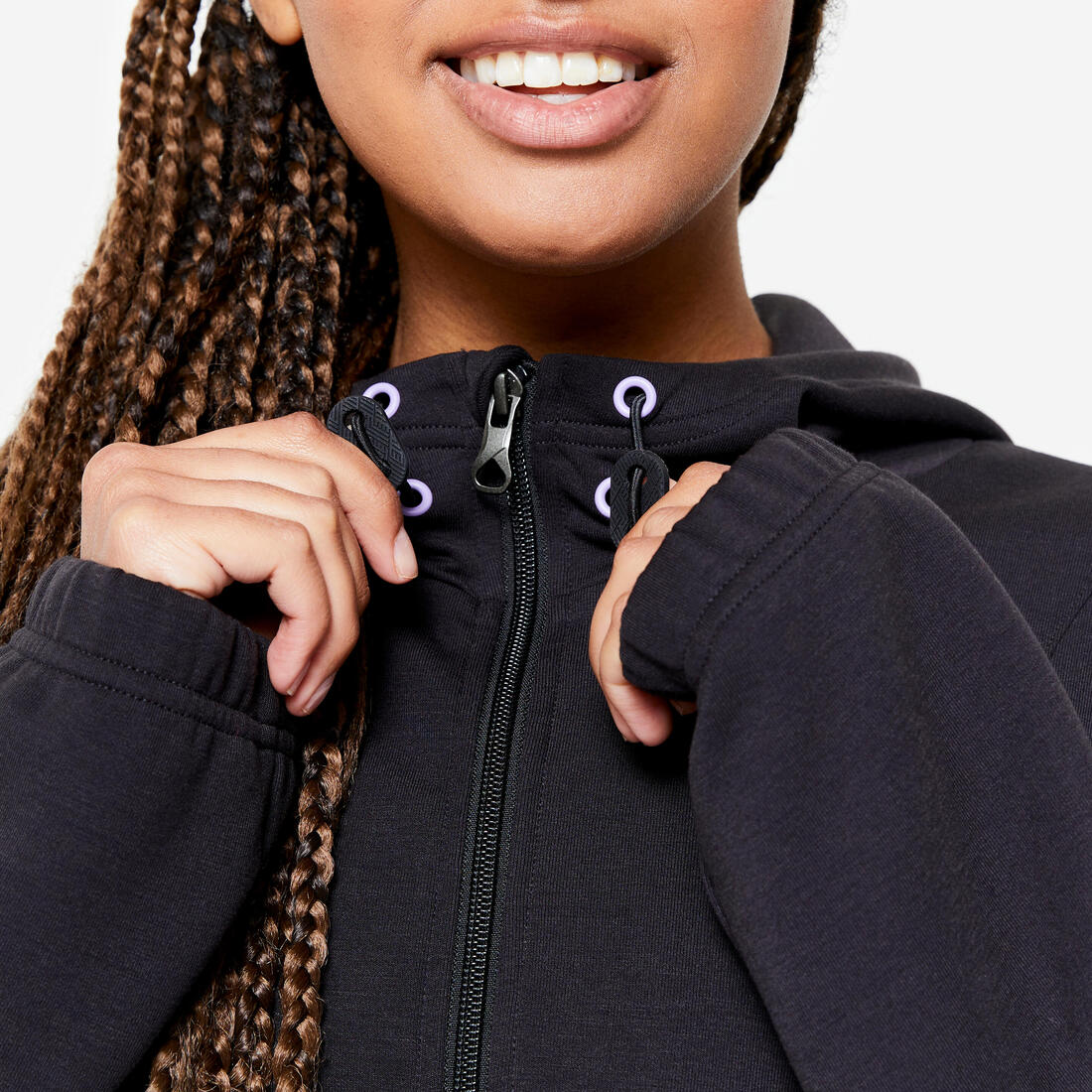 Veste à capuche de fitness manches longues femme