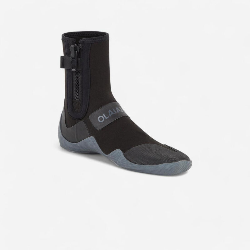 Chaussons surf Bottillons 500 Néoprène Zip 3 mm noir gris