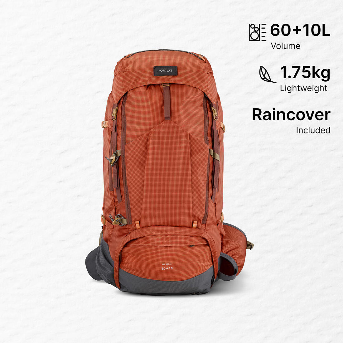 Sac à dos de trekking homme 60+10l - mt500 air
