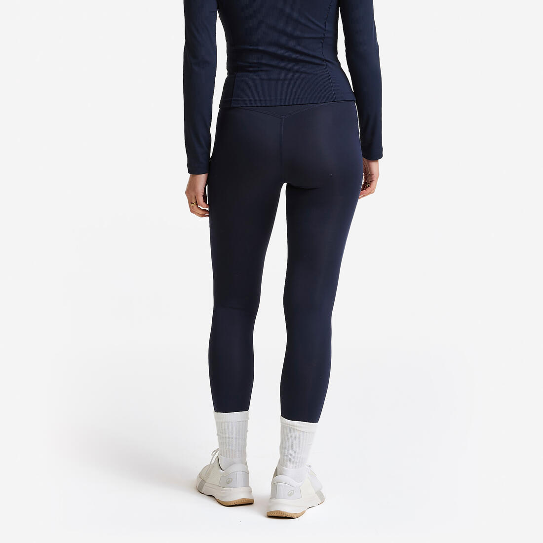Legging avec bandes taille haute femme foncé