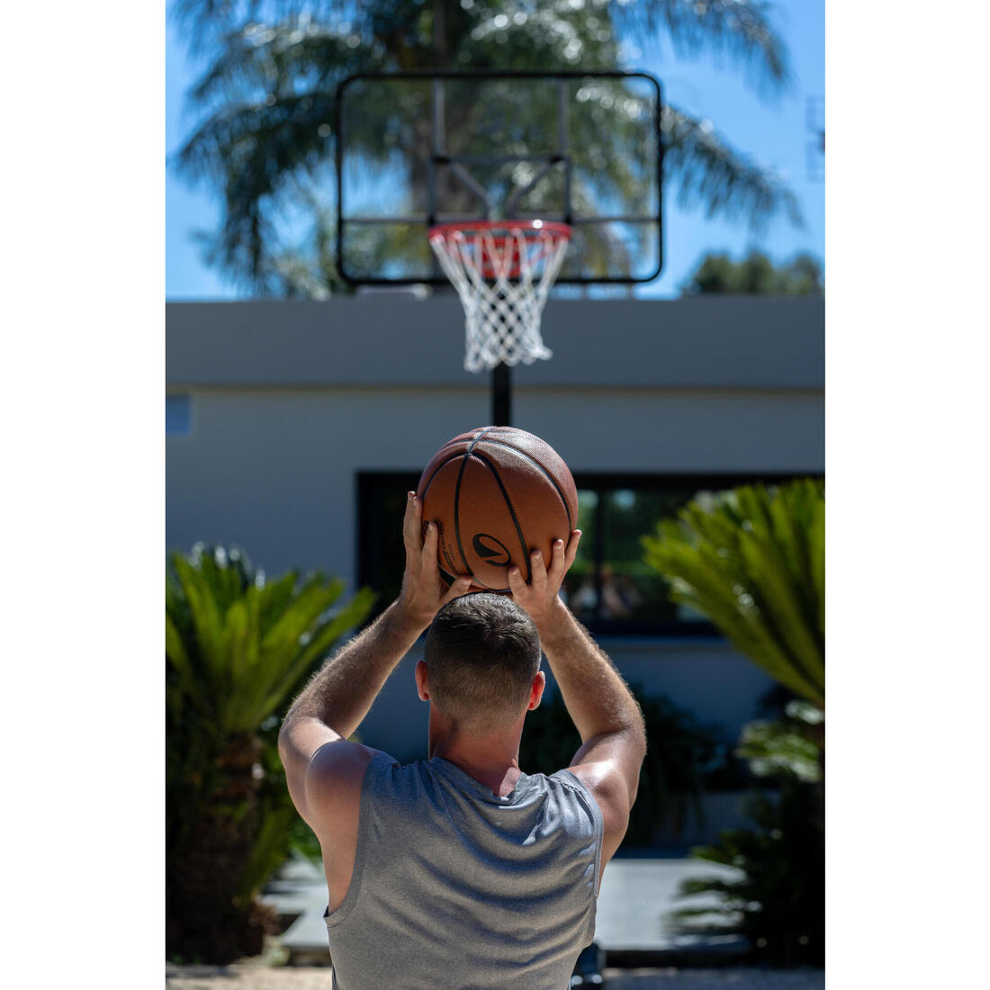 Panier basket sur pied déporté spécial dunk réglable 2,40 à 3,05 m, B700