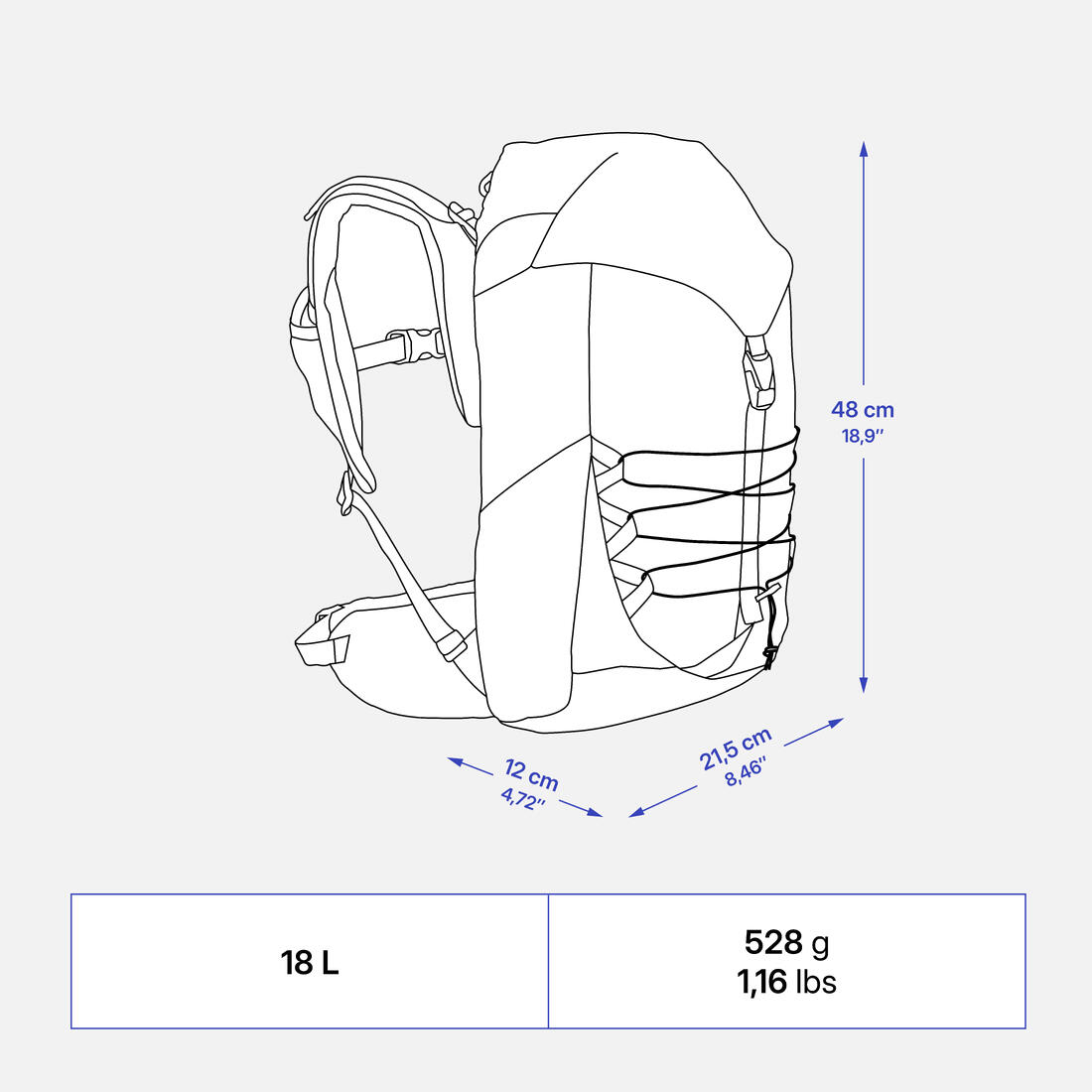 Sac à dos de randonnée 18L 7-15 ans enfant, MH500