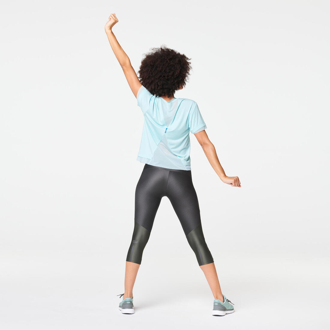 Legging court running respirant femme - Dry+ Feel noir