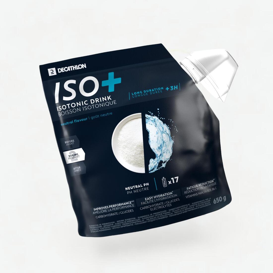 Boisson isotonique en poudre + de 3h neutre, ISO+ 650g