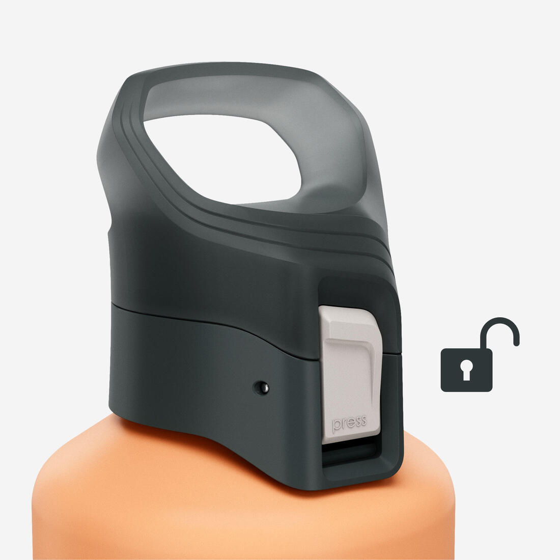 Gourde alu 1L avec bouchon instantané, composée à 100% d’alu recyclé