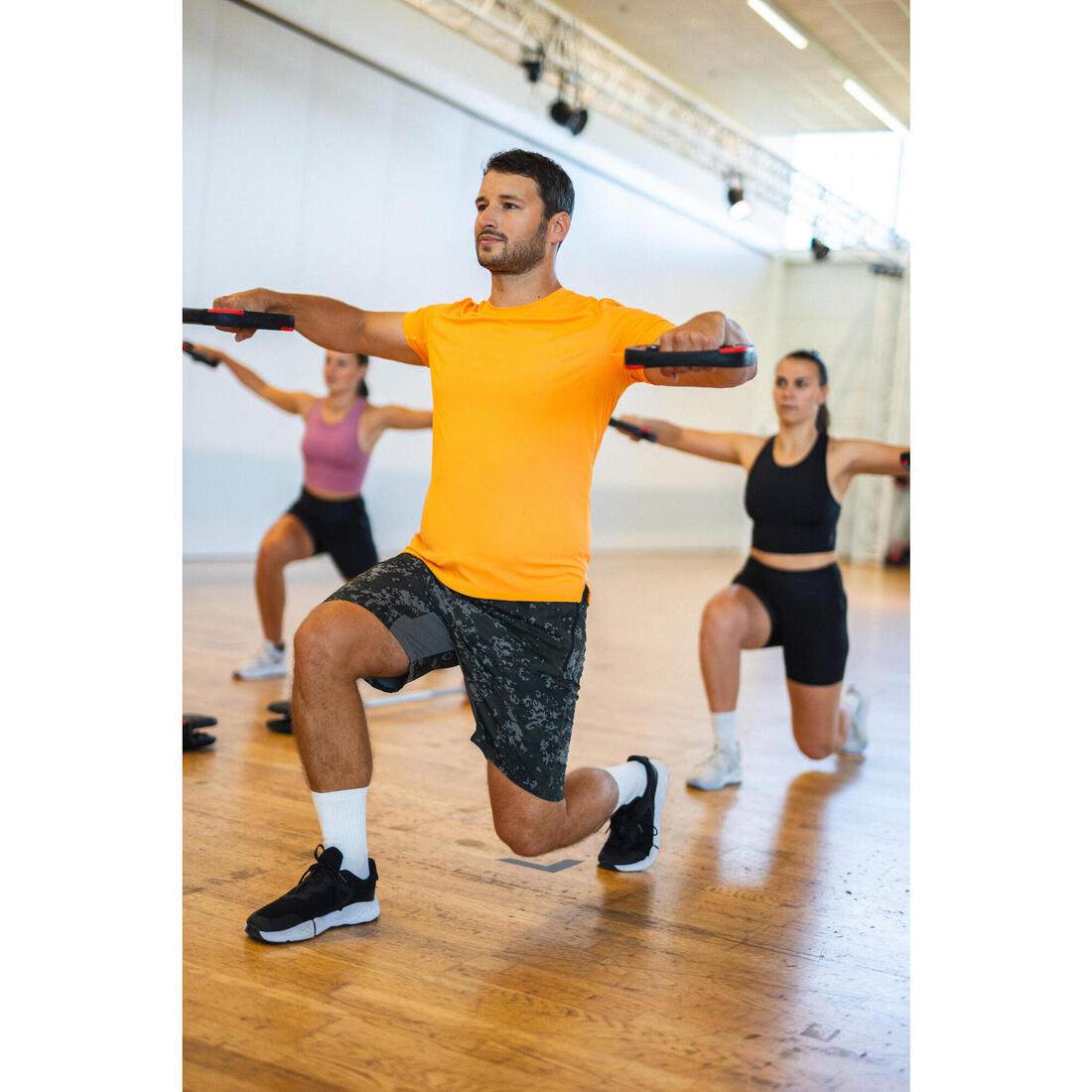 T-shirt de fitness manches courtes respirant col rond homme