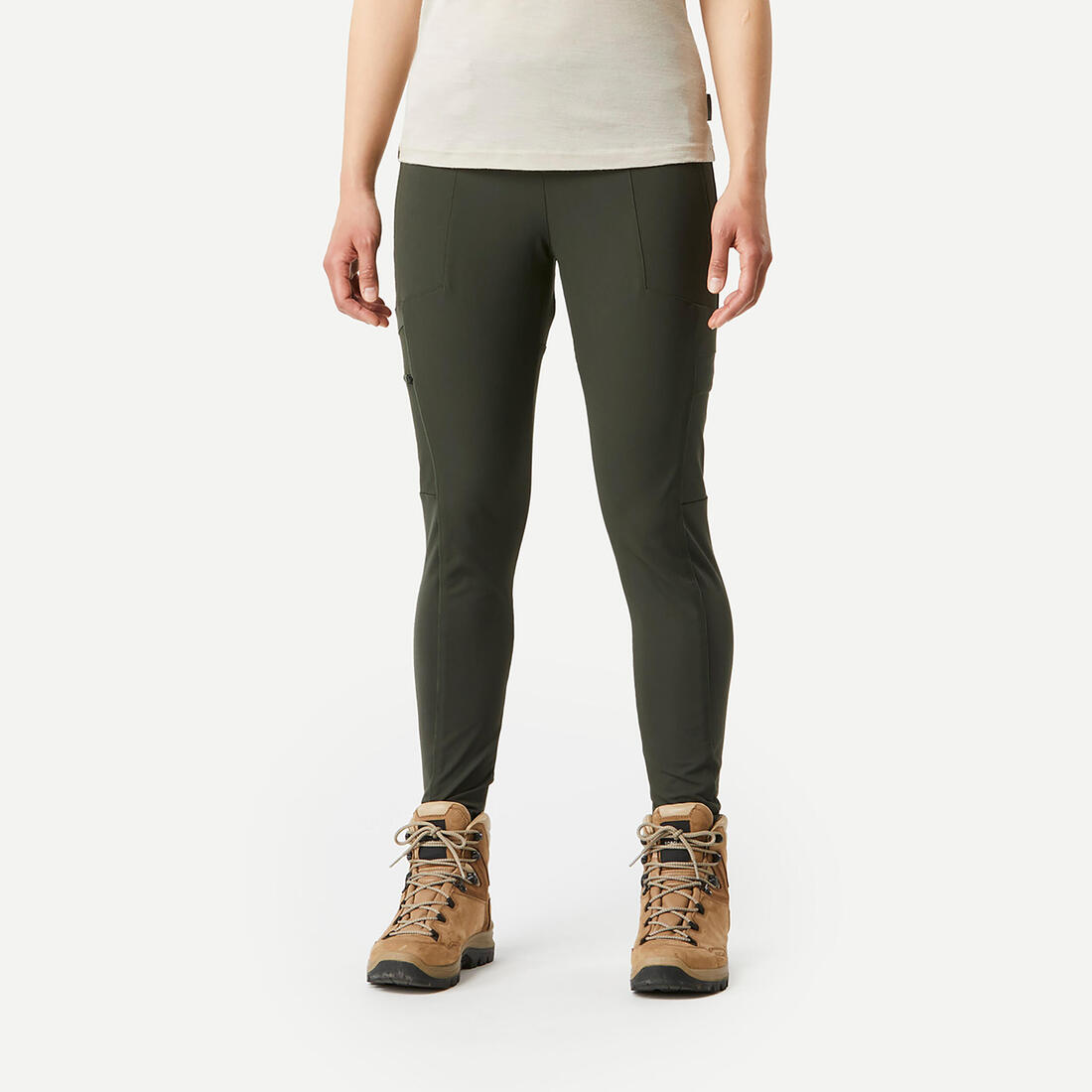Legging de trekking & voyage resistant - femme - Travel 500 – vert fonce
