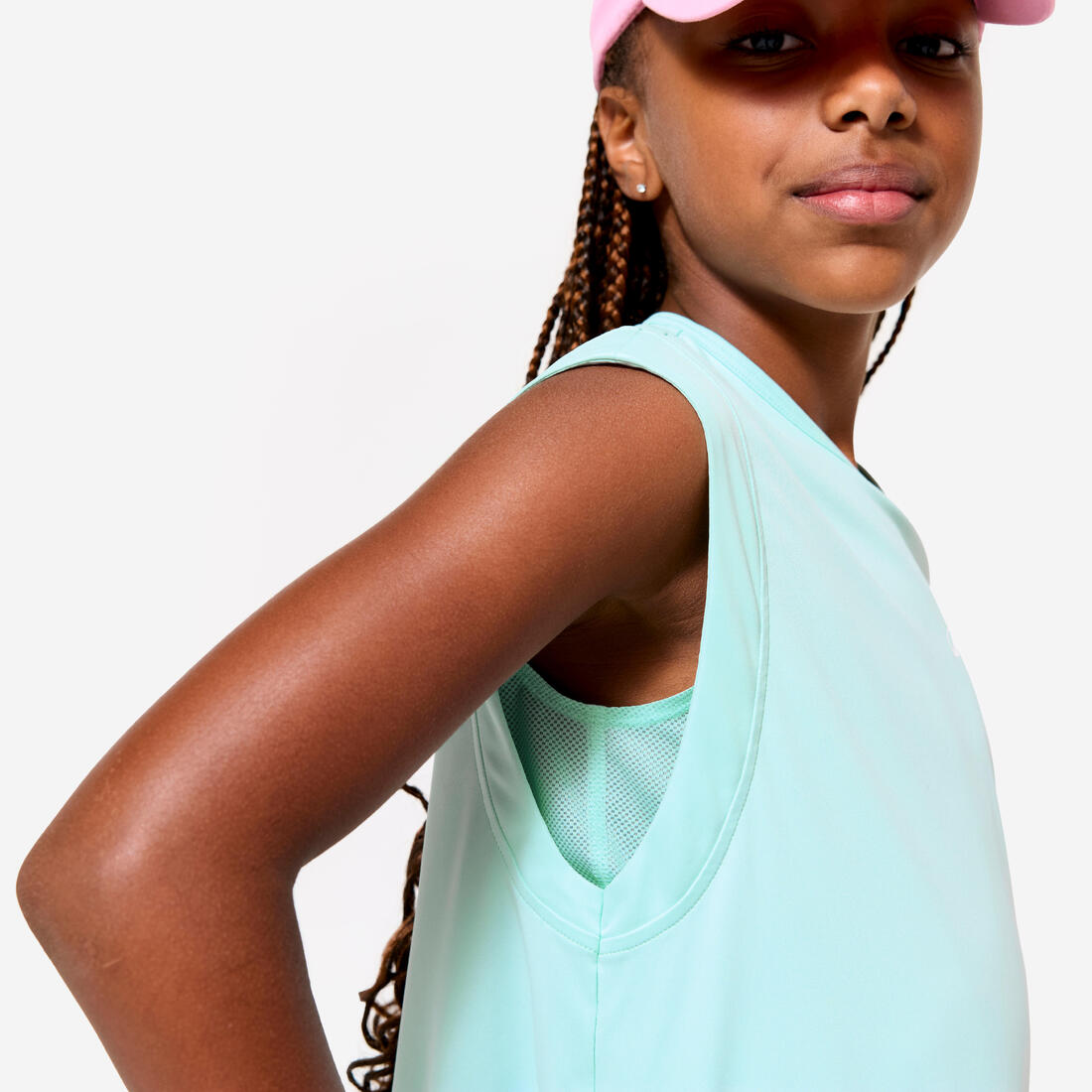 T-shirt multisport respirant 2 en 1 fille, vert menthe
