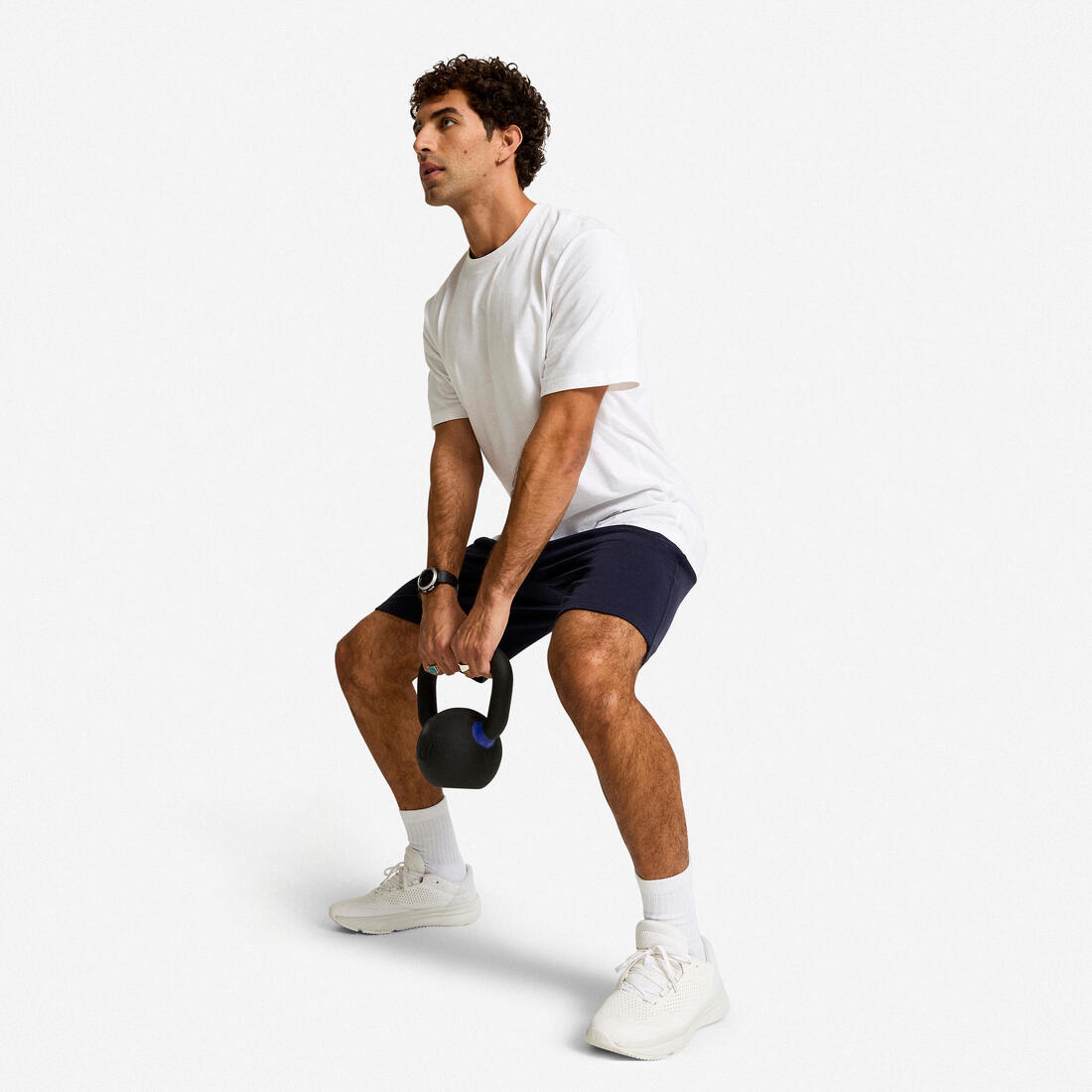 Short de fitness en molleton avec poches homme