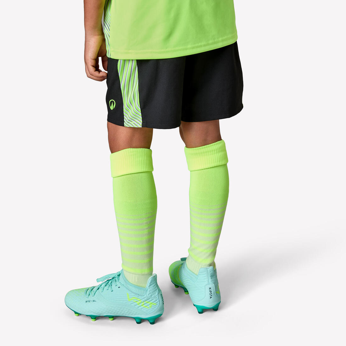 SHORT DE FOOTBALL ENFANT VIRALTO KIDS GRIS BANDE