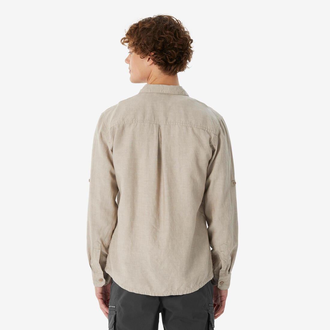 Chemise de randonnée manches longues homme, NH500 beige