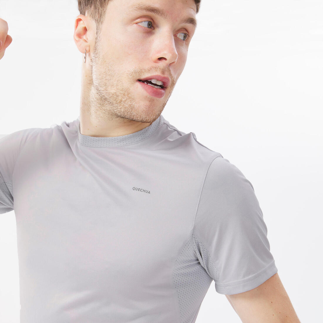 T-shirt de randonnée manches courtes en synthétique - Homme-  MH100