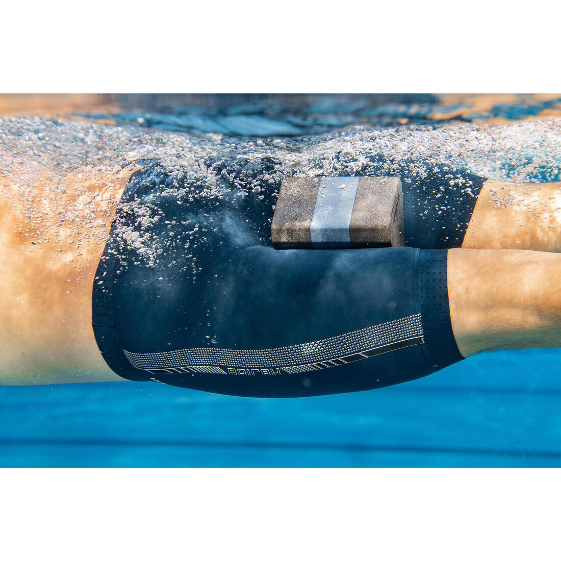 Pullbuoy de Natation 500 taille L noir bleu