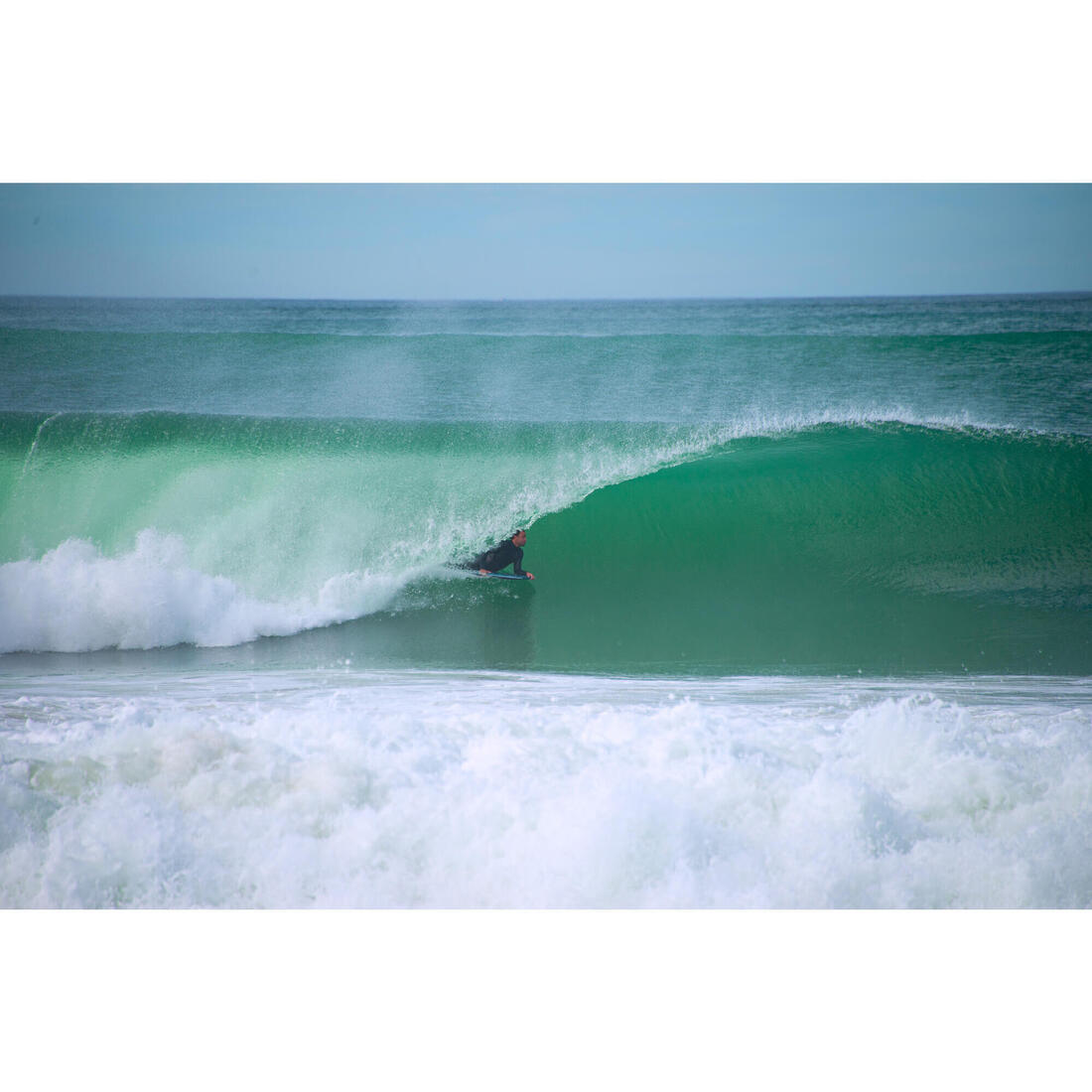 Bodyboard 500 bleu / orange avec leash