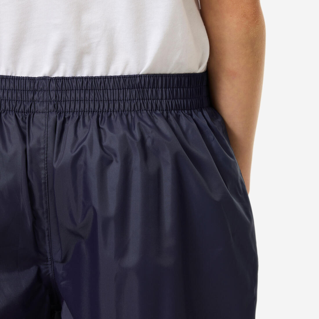 Surpantalon imperméable de randonnée enfant 7-15 ans, MH100 bleu marine
