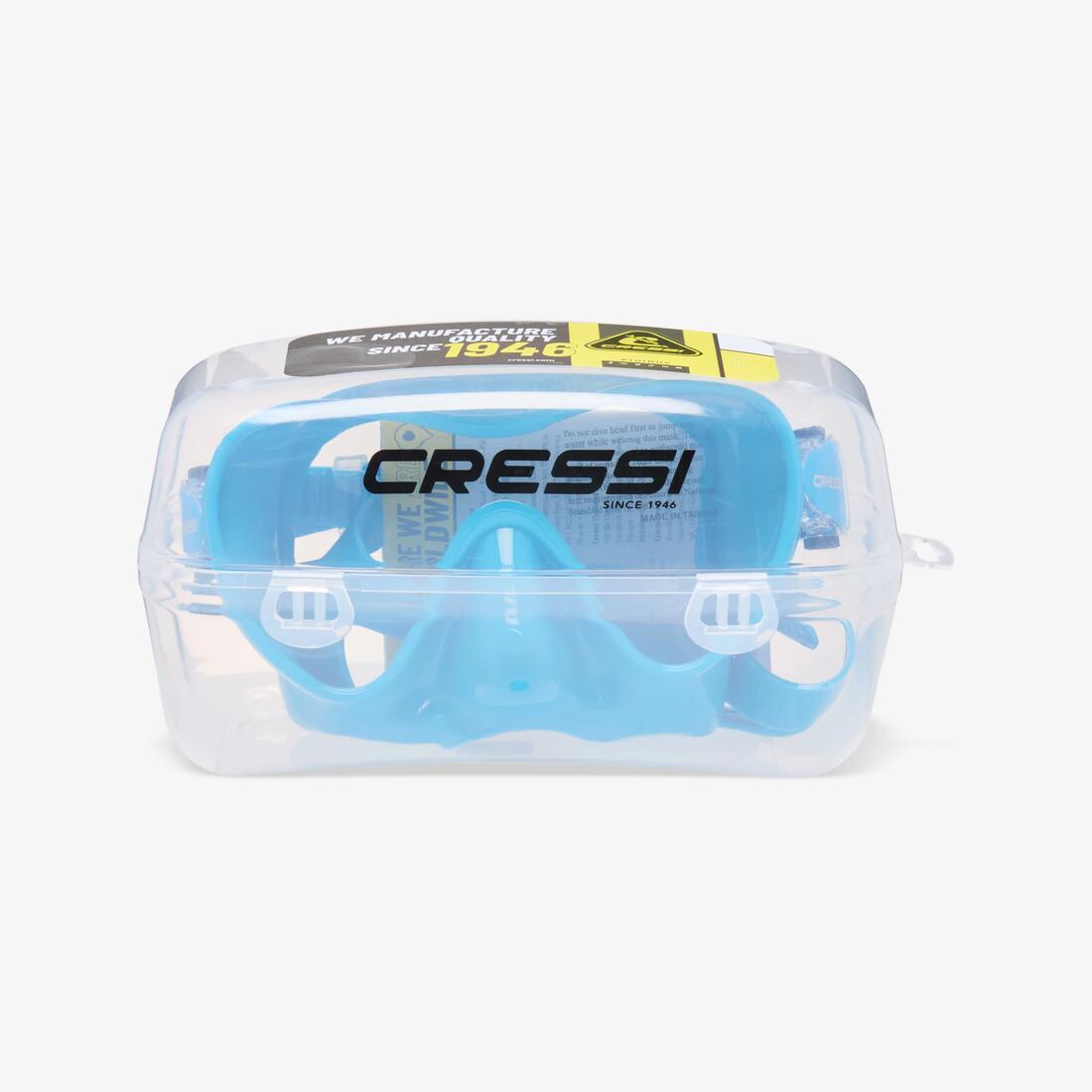 Masque Plongée CRESSI Frameless, sans cerclage avec surmoulage, F1 Turquoise