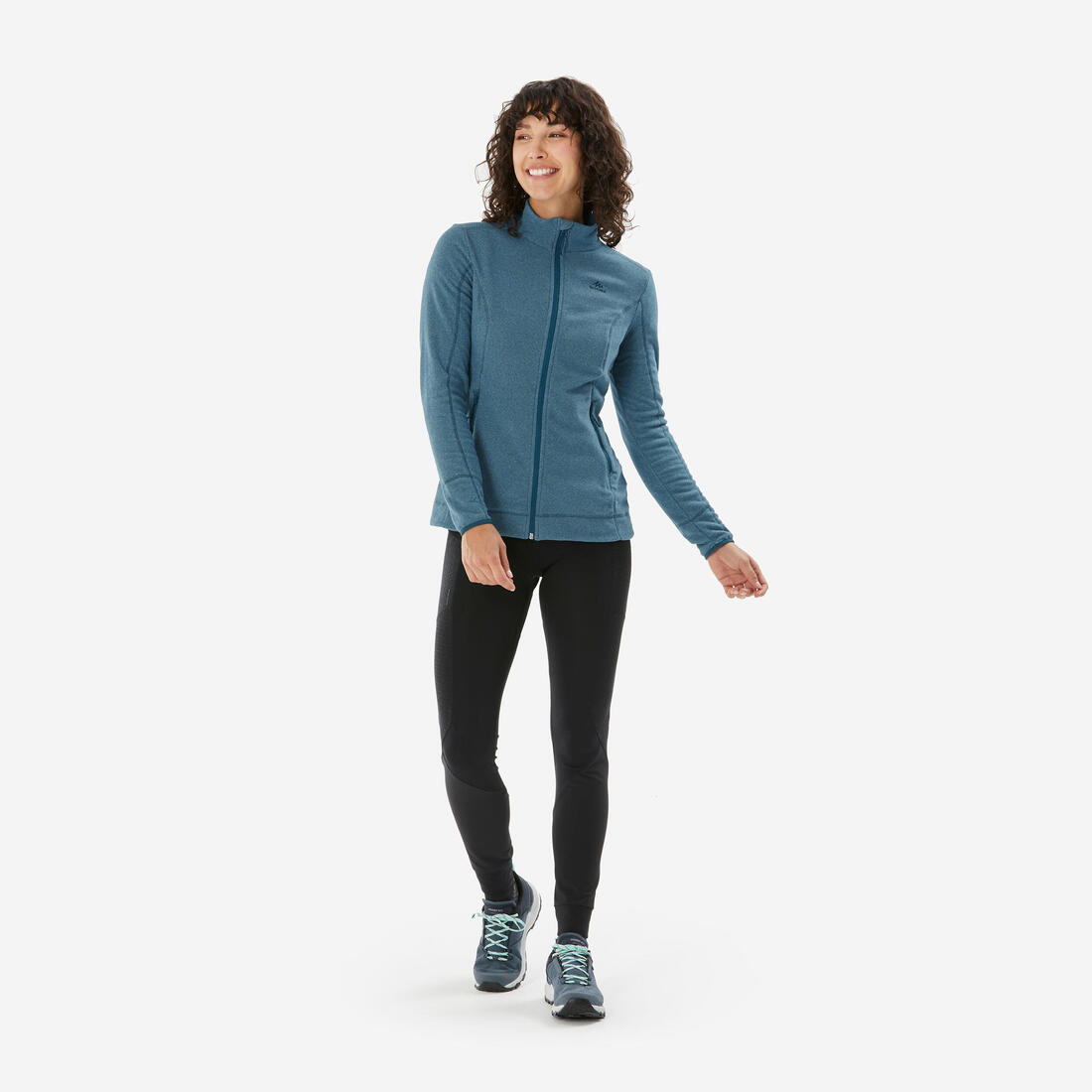 Polaire de randonnée montagne femme, MH100 full zip