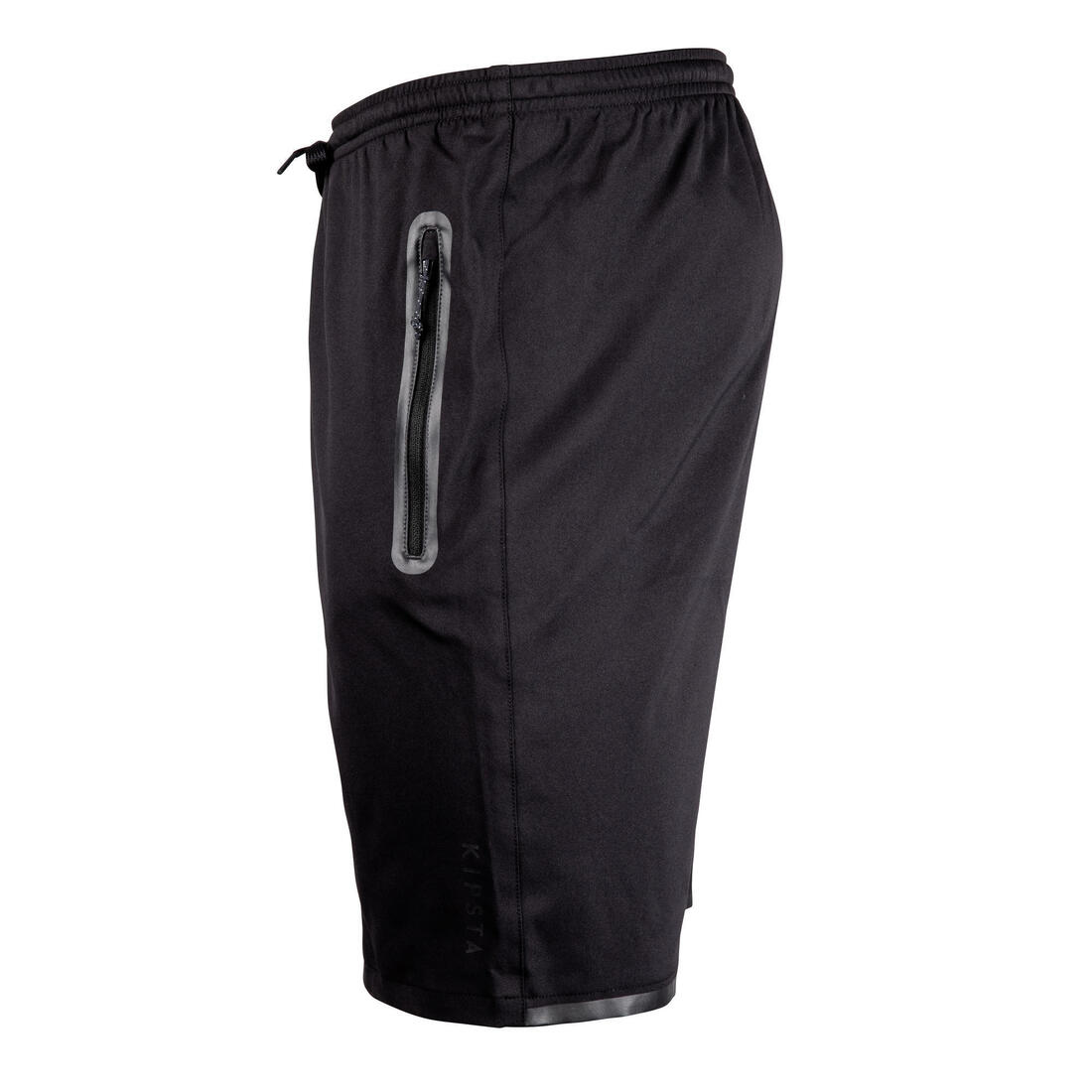 Short de football avec poches zippées adulte VIRALTO ZIP noir et