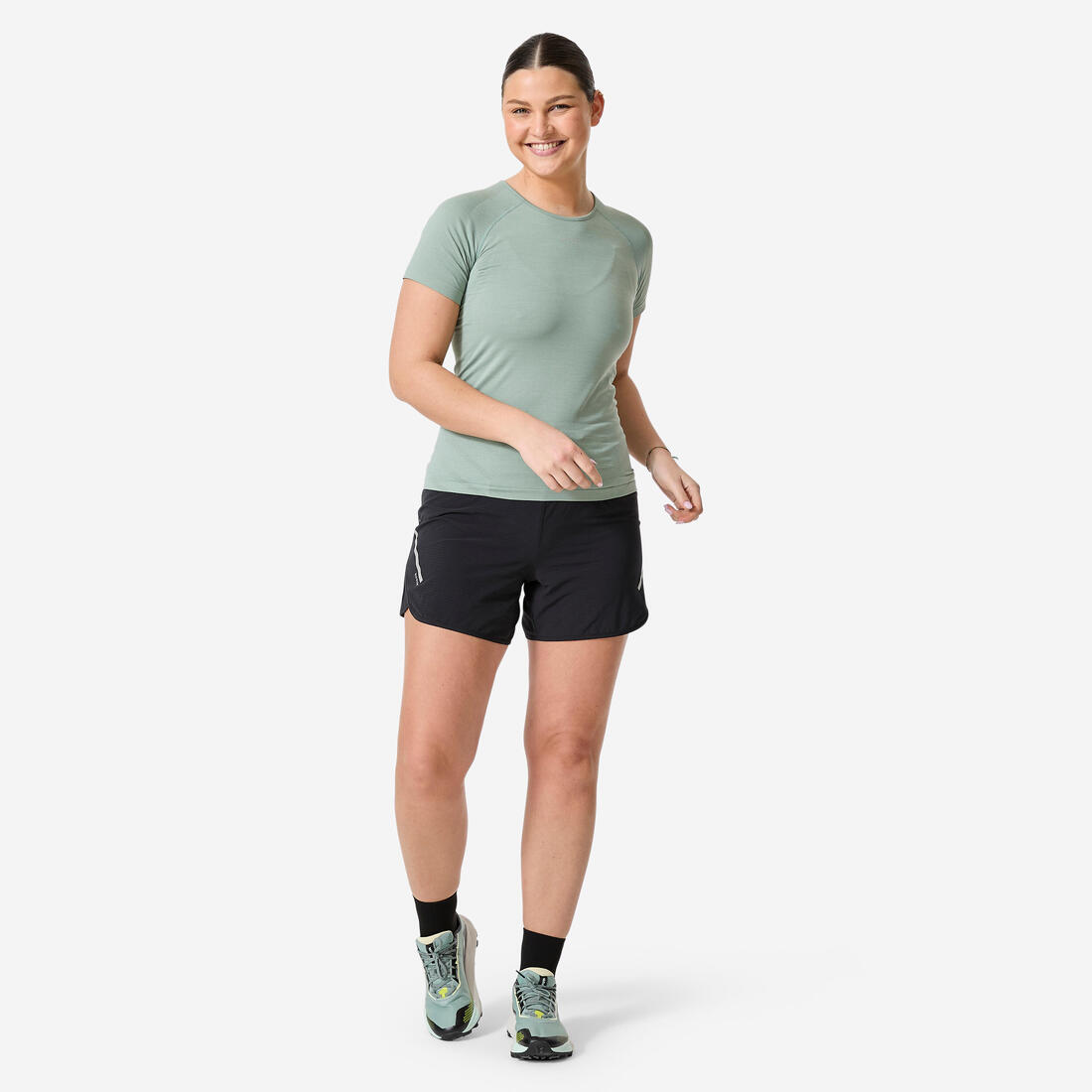 T-shirt running & trail sans couture femme - kiprun run 500 confort slim