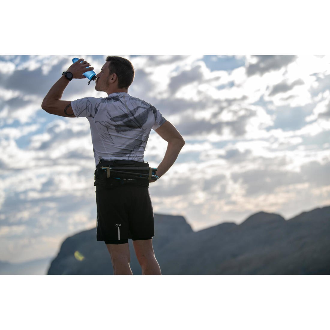 Gourde flasque souple trail running 500 ml bleu