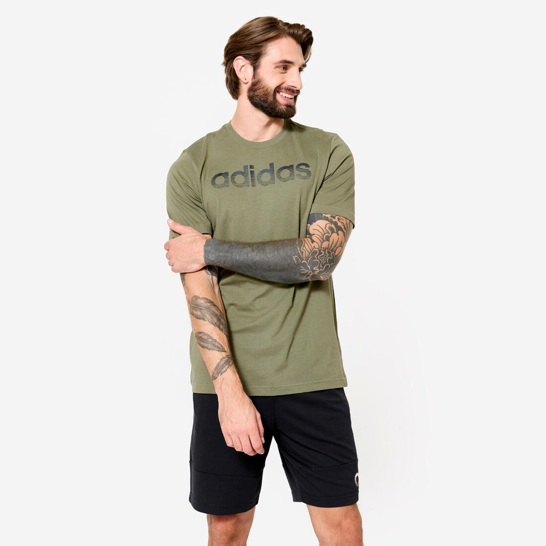 T-shirt de fitness homme, olive