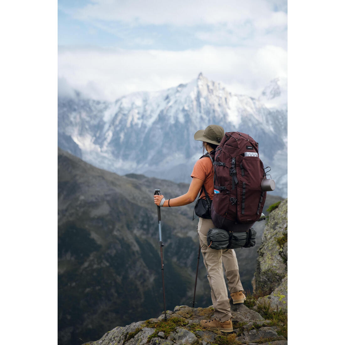 Pantalon modulable 2 en 1 de trek montagne - mt500 - femme